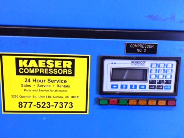 172 CFM, 150 PSI, KOBELCO, No. KNW AO-A/H, 50 HP, 1996, Rotary Screw