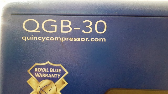 132 CFM, 175 PSI, QUINCY, No. QGB-30, 30 HP, 2006, immediately avail