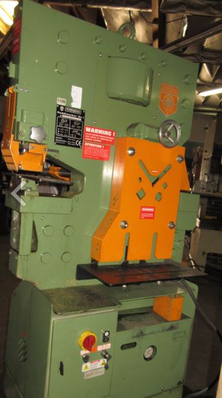 5 x5 x3/8 angle, 1-1/4 thru 7/8 MS, Peddinghaus Peddiworker, 100T Cap