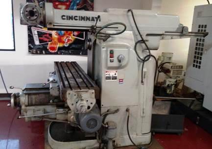 No. 307-14, CINCINNATI, motorized overarm w/ vertical head, 14x64 table