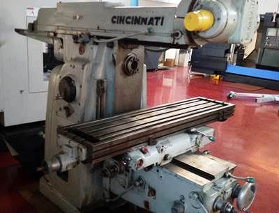 No. 307-14, CINCINNATI, motorized overarm w/ vertical head, 14x64 table