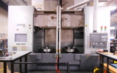OKUMA, No. 2SP-V80, 2012, (2)1,250 RPM, (2)4.3 Bore, (2)12 Station Turret