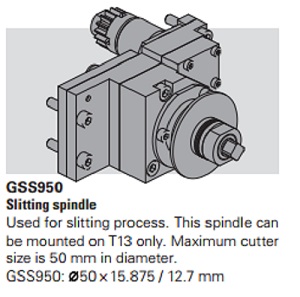 CITIZEN GSS950, Slitting Spindle for Cross Slide on K16 (pos T13 only)