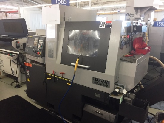 1 1/4 TSUGAMI BO325II, Fanuc 0iTD, 2015, HPC, Mist Collector, Magazine Loader