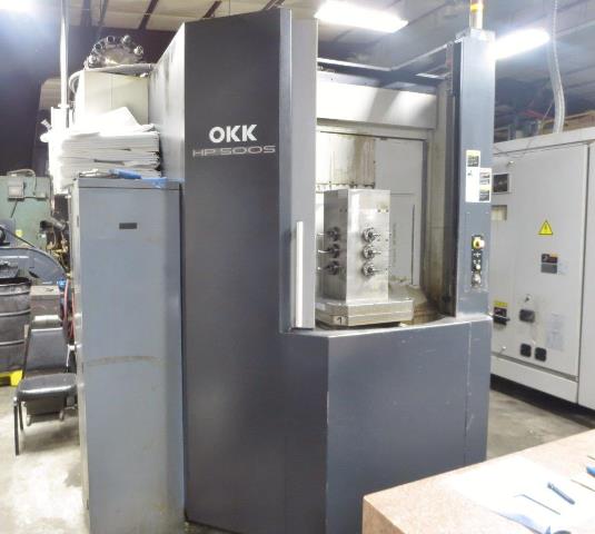 24.8 X, 24.4 Y, 27.9 Z, OKK HP500S, 2006, Fanuc 180i, Conveyor, 12,000 RPM