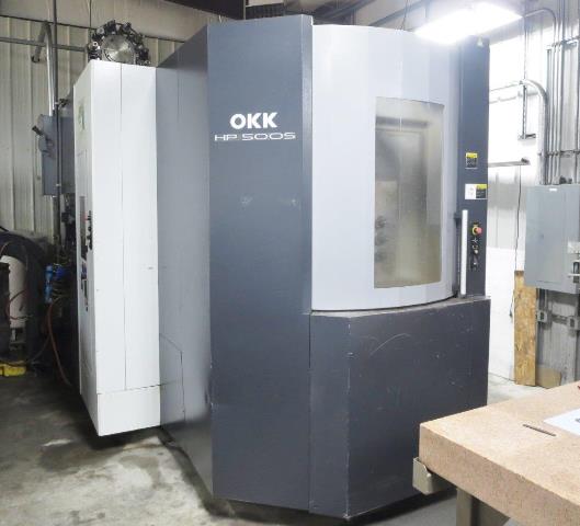 24.8 X, 24.4 Y, 27.9 Z, OKK HP500S, 2006, Fanuc 180i, Conveyor, 12,000 RPM
