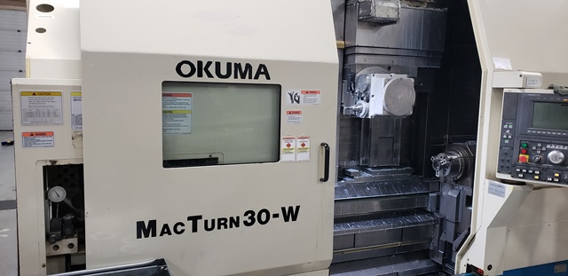 Okuma MacTurn 30-W, OSP7000L, 8 Chk, 2 , 2000,Rigid Tap,U-axis,Chiller,Conveyor