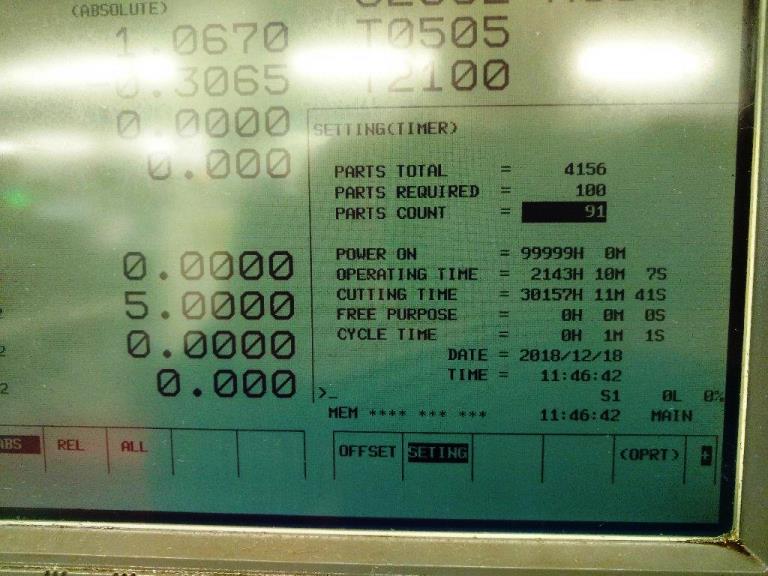 3/4 TSUGAMI BS-19B,FANUC LE-1,5 AXIS, 15 DEG INDEXING, Iemca Bar Feed