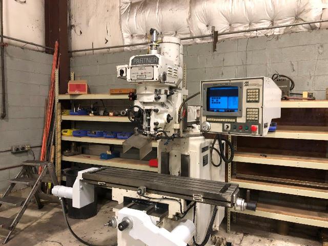 50 x 12 Milltronics Partner VK4 Series F, Centurion Control, Power Feed Knee