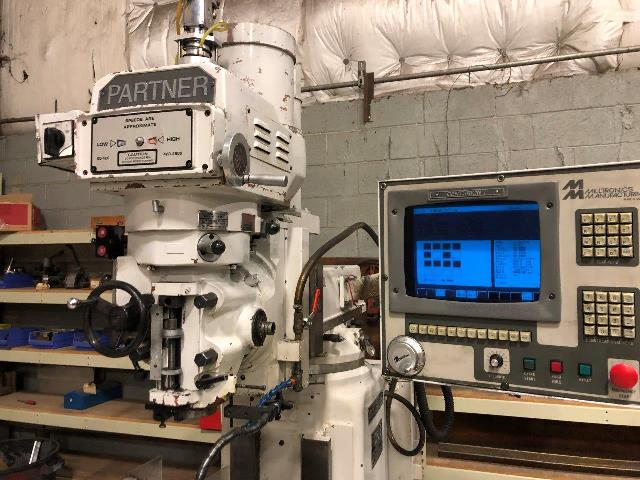 50 x 12 Milltronics Partner VK4 Series F, Centurion Control, Power Feed Knee