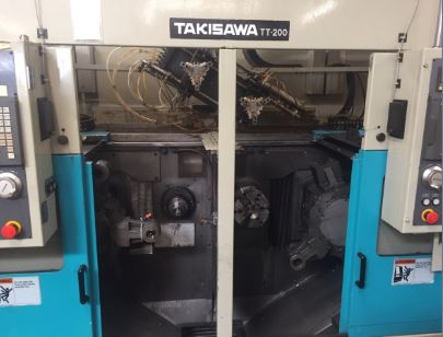 Takisawa TT-200, Fanuc 21i, 8 Chk, 2 , 2003, Gantry Load/Unload, 16 Station