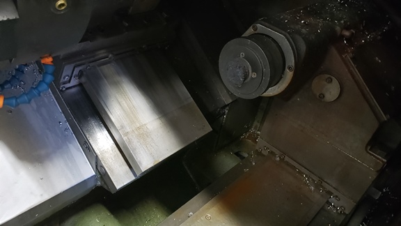 Okuma LB15, OSP 5020L, 8 Chk, 2 , Tailstock, Chip Conveyor, Parts Catcher