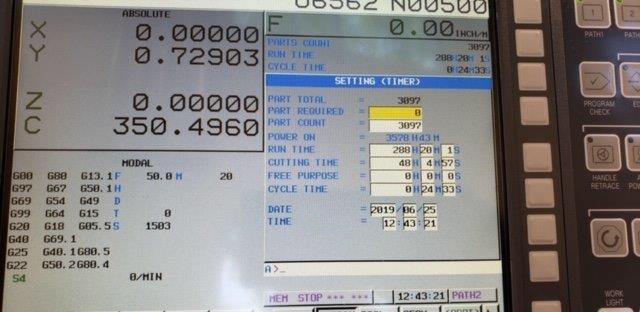 1 1/2 , STAR SV38R, FANUC 31IB5, 2018, HPC, Mist, LNS Mag BF. LOW HOURS