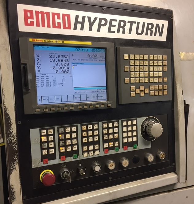 EMCO HYPERTURN 665MC,FANUC 18iTB,2 1/2 ,2009,BarFeed,Live,Dual Spindle/Turret