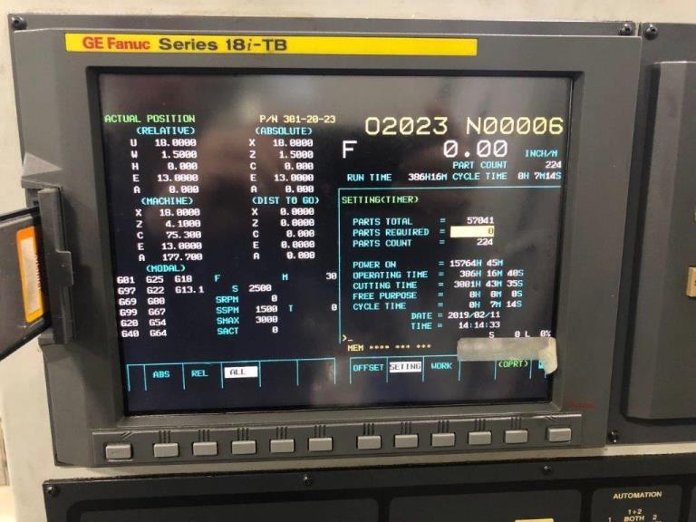 Hardinge Elite 27MS, Fanuc 18iTB, 1 , 2007, 5C Collet, Full C Main/Sub