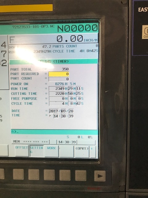 118 X, 33 Y, 31 Z, Doosan VCF 850L, 2015, Fanuc i, Conveyor, 60 ATC, 12,000 RPM