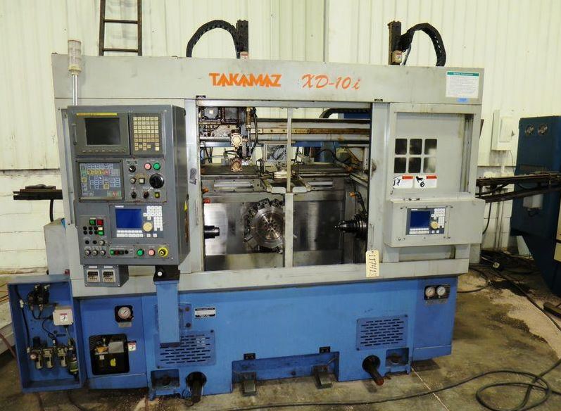 TAKAMAZ XD-10I, FANUC 21I-T, 6 Chk, 2006, Gantry Loader, ED80 CNC Loading System