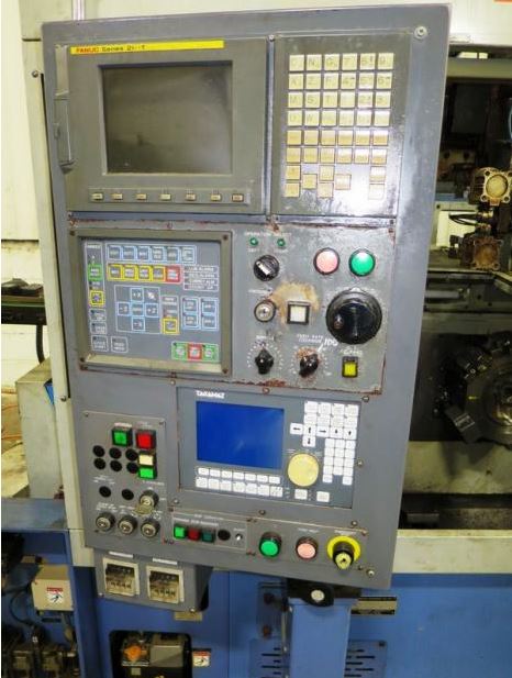 TAKAMAZ XD-10I, FANUC 21I-T, 6 Chk, 2006, Gantry Loader, ED80 CNC Loading System