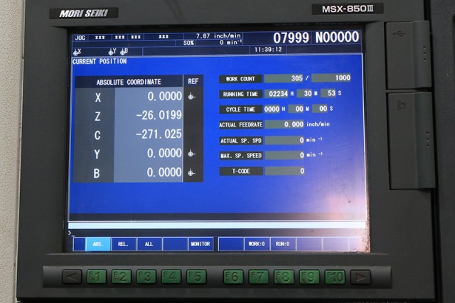 MORI SEIKI NL3000Y/1250, MSX850III, 15 Chk, 3 1/2 , 2008, LNS Steady, Rebel 102
