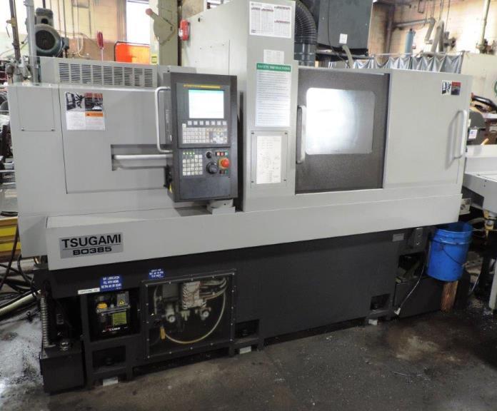 1 1/2 TSUGAMI BO385II, Fanuc 0iTD, 2018, HPC, Mist Collector, Magazine Loader