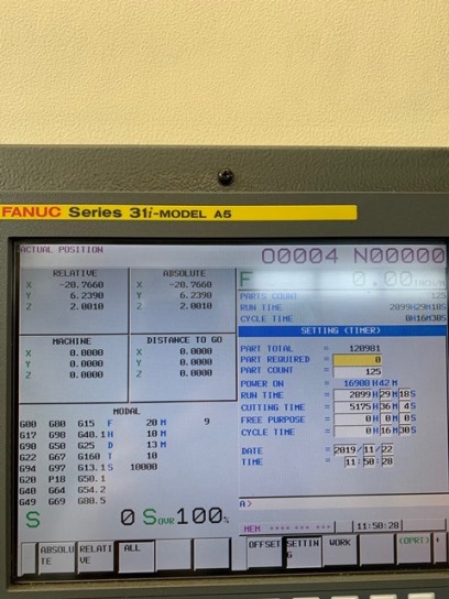 Fanuc Robodrill, No. T-21IEL, Fanuc 31i Series A5, 2005