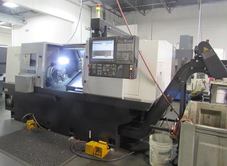 Okuma Genos L400E, OSP-P300L-R, 10 Chk, 3 , 2014, Tail Stock, Conveyor, Parts Ca