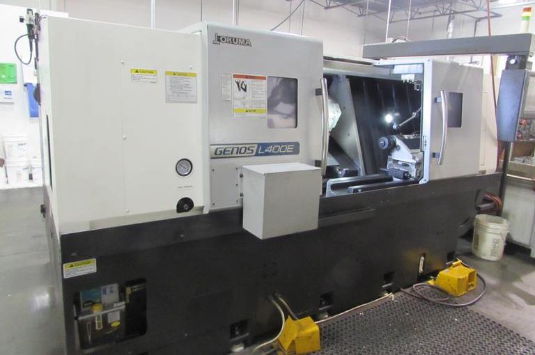 Okuma Genos L400E, OSP-P300L-R, 10 Chk, 3 , 2014, Tail Stock, Conveyor, Parts Ca
