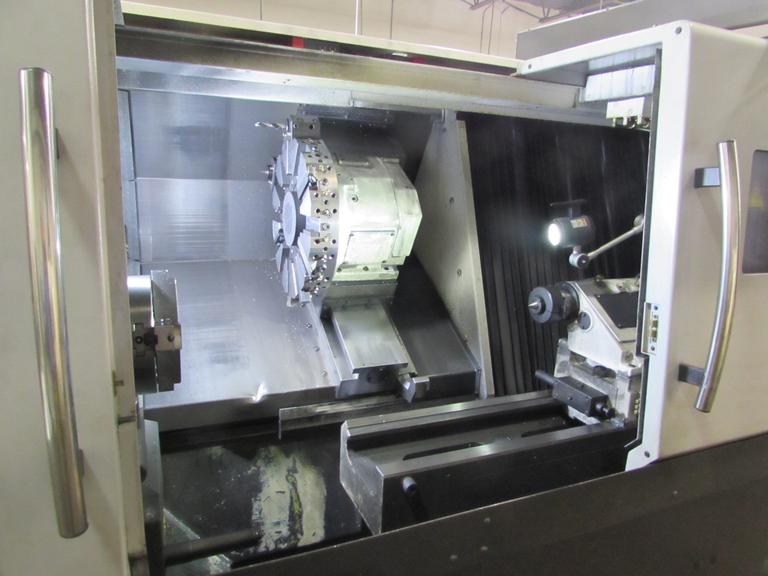 Okuma Genos L400E, OSP-P300L-R, 10 Chk, 3 , 2014, Tail Stock, Conveyor, Parts Ca