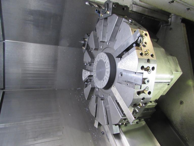 Okuma Genos L400E, OSP-P300L-R, 10 Chk, 3 , 2014, Tail Stock, Conveyor, Parts Ca