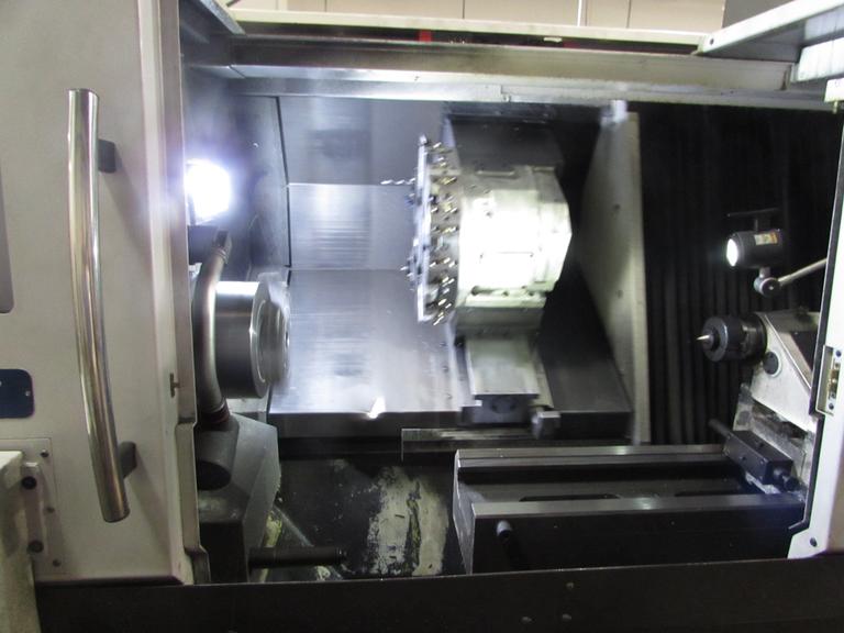 Okuma Genos L400E, OSP-P300L-R, 10 Chk, 3 , 2014, Tail Stock, Conveyor, Parts Ca