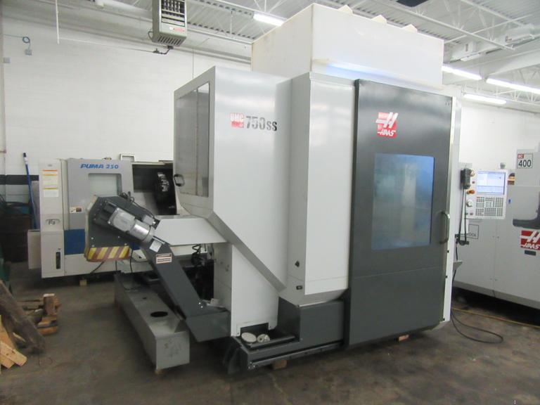 30 X, 20 Y, 20 Z, Haas UMC-750SS, 2016, 15K RPM, Trunnion, Probing, Conveyor