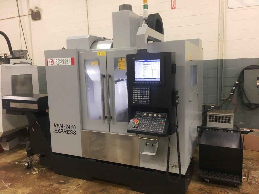 24 X, 15 Y, 17 Z, Ganesh VFM 2416, 2015, 12K RPM, Chip Conveyor, Like New