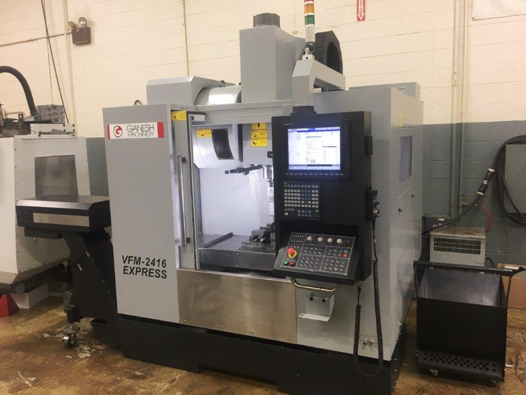 24 X, 15 Y, 17 Z, Ganesh VFM 2416, 2015, 12K RPM, Chip Conveyor, Like New