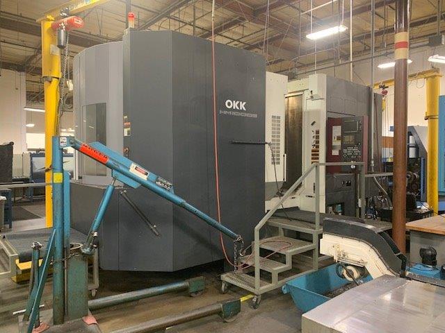 55 X, 43 Y, 39 Z, OKK HM-1000S, 2008, Fanuc 310iS, Chip Conveyor, Full 4th