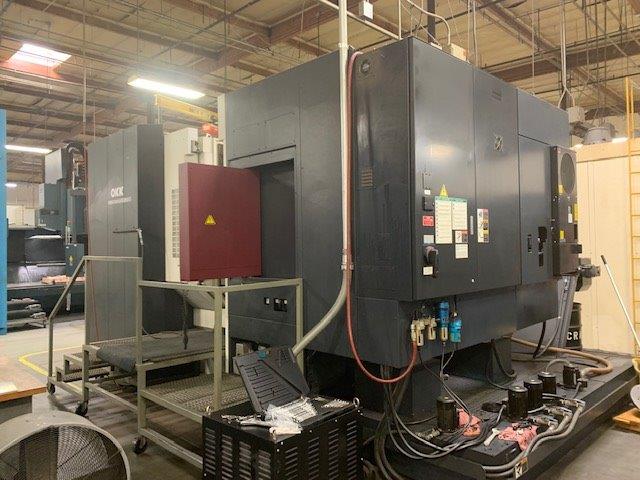 55 X, 43 Y, 39 Z, OKK HM-1000S, 2008, Fanuc 310iS, Chip Conveyor, Full 4th