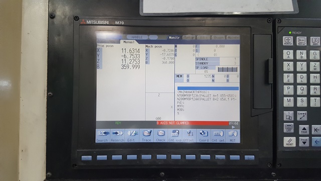 24 X, 20 Y, 20 Z, Kitamura Mycenter H-400, 1998, Mits, 10K rpm, Full 4th,100atc