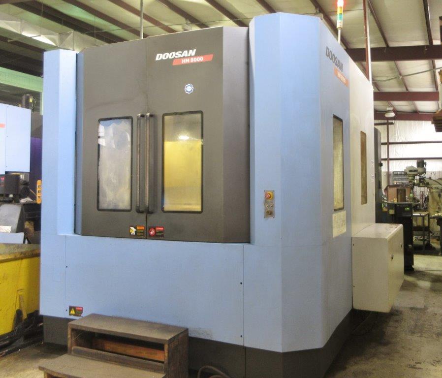 49 X, 39 Y, 39 Z, Doosan HM-8000, 2012, Fanuc 31iA, Full 4th, HPC, Low Hours