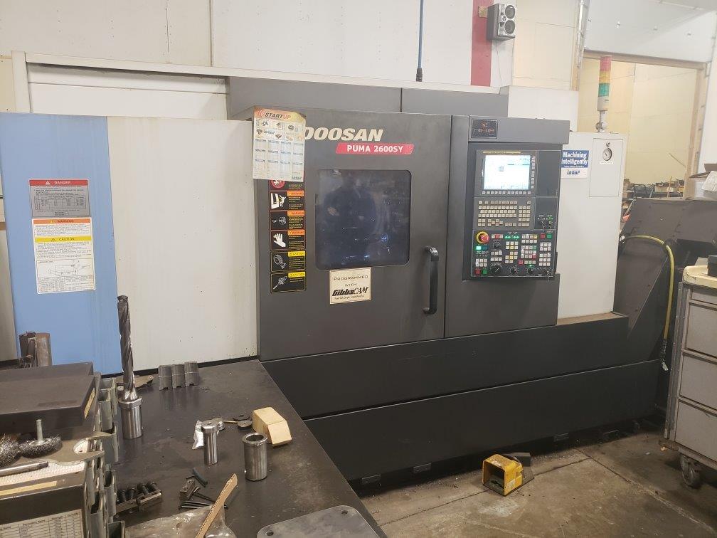 DOOSAN PUMA 2600SY, FANUC 31I-B, 10 Chk, 3 1/4 , 2015, Y-Axis, Live Tool, Sub