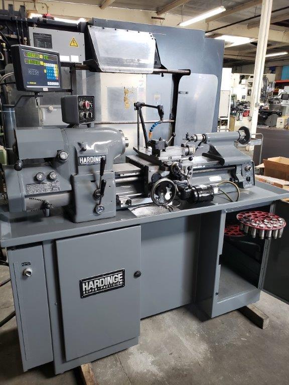Hardinge HLV-H-EM, 1985, DRO, QC Toolpost, Drill Chuck, Follow Rest