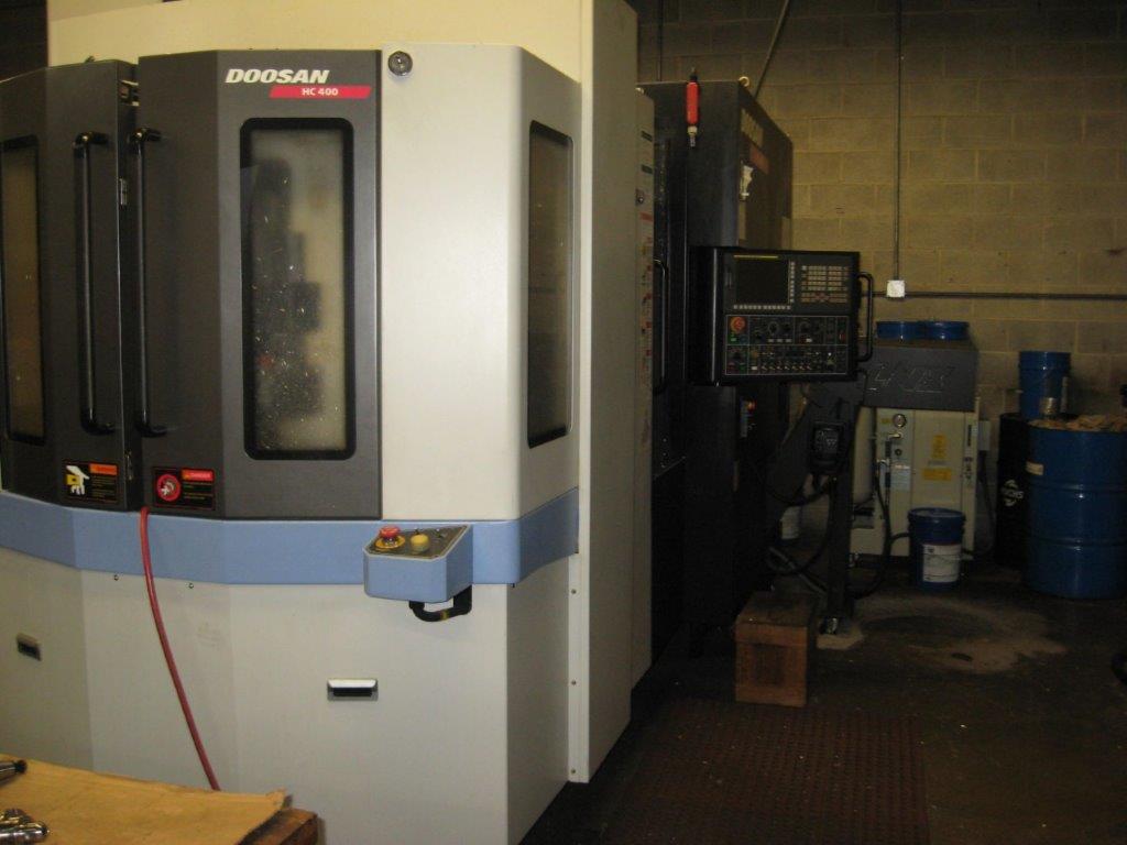 23 X, 22 Y, 22 Z, Doosan HC400, 2013, Auto Pallet Changer, Probe, Mist Collectr