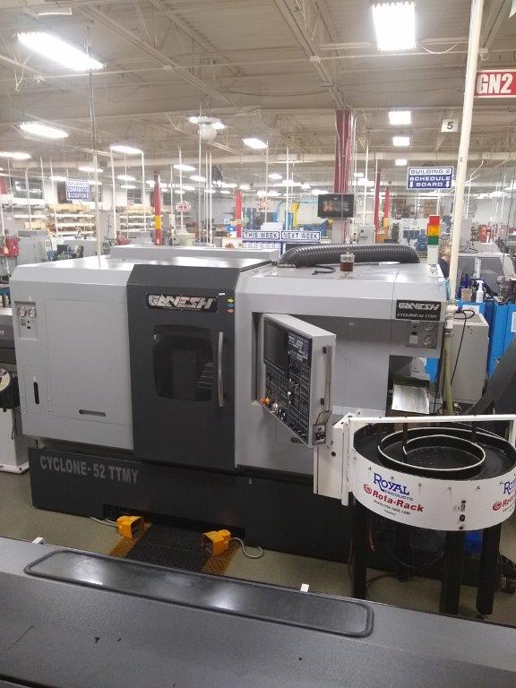 Ganesh Genturn-52TTMY, 2015, 6 Chk, 2 , Twin Spindle/Turret, Live tools, sub