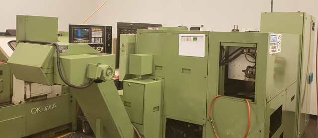 Okuma LB-15II-MW, OSP 5020L, 5 X, 20 Z, Chip Conveyor, Sub-spindle,live tool