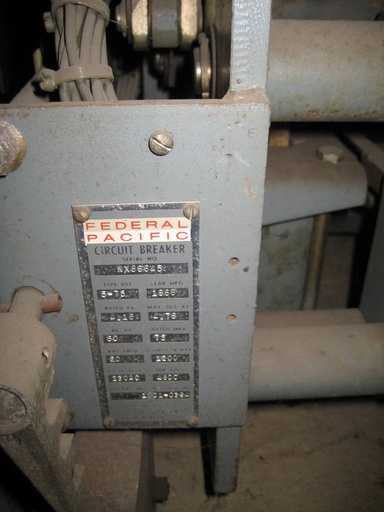 1200 Amp, FEDERAL PACIFIC, DST5-75, 5000 V., 1961, DRAWOUT, ELEC.OP.;-1