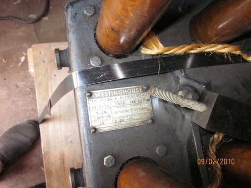 1200 Amp, WESTINGHOUSE, F124A, 4160 V., 1953, DRAWOUT, SAF-2 SOLENOID MECH;-1