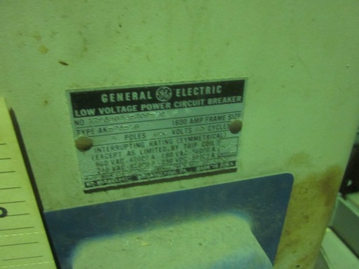 1600 Amp, GENERAL ELECTRIC, AK-2A-50, 480 V.,