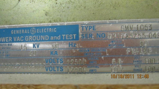 GENERAL ELECTRIC, GMV-1053, 15 KV, 1984, 125 VDC, ELECTRICALLY OPERATED-1