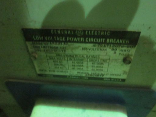 3200 Amp, GENERAL ELECTRIC, AKR4C-75, 480 V., DRAWOUT, ELEC. OPERATED -1