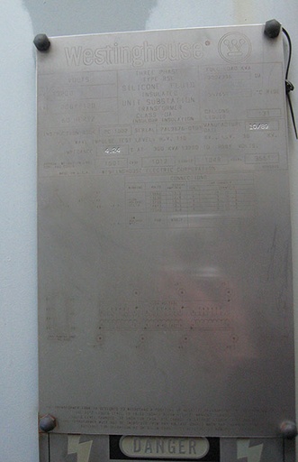 300/336 KVA, WESTINGHOUSE, Pri. 13200 D, Sec. 208 Y, SILICONE SUBSTATION