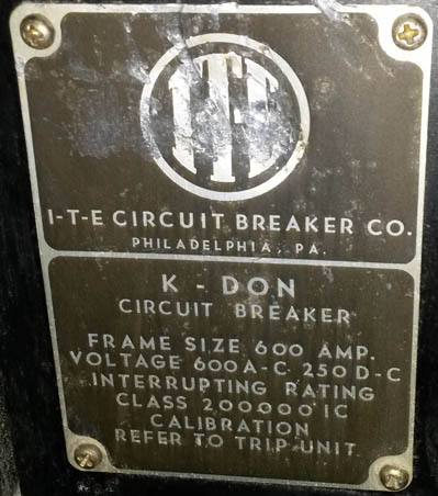 600 Amp, ITE, K-DON 600A, 600 V., M/O, D/O FUSED