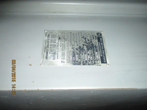 600 Amp, S & C, No. MINIRUPTOR, 13800 V., 1987, INDOOR FUSED SWITCH: -1